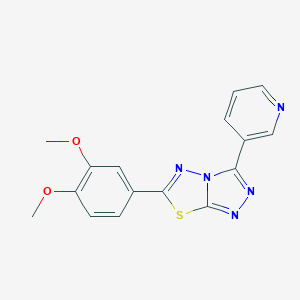 molecular formula C16H13N5O2S B482120 6-(3,4-Dimethoxyphenyl)-3-(3-pyridinyl)[1,2,4]triazolo[3,4-b][1,3,4]thiadiazole CAS No. 690228-91-2