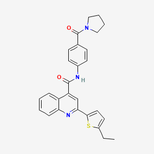 molecular formula C27H25N3O2S B4821200 2-(5-ethyl-2-thienyl)-N-[4-(1-pyrrolidinylcarbonyl)phenyl]-4-quinolinecarboxamide 