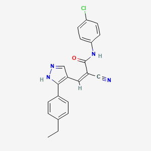 N-(4-chlorophenyl)-2-cyano-3-[3-(4-ethylphenyl)-1H-pyrazol-4-yl]acrylamide
