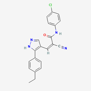 molecular formula C21H17ClN4O B4821217 N-(4-chlorophenyl)-2-cyano-3-[3-(4-ethylphenyl)-1H-pyrazol-4-yl]acrylamide 