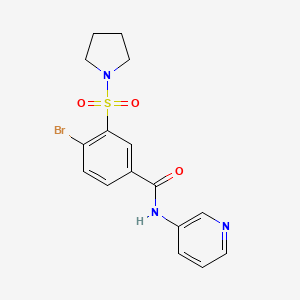 molecular formula C16H16BrN3O3S B4821240 4-bromo-N-3-pyridinyl-3-(1-pyrrolidinylsulfonyl)benzamide 