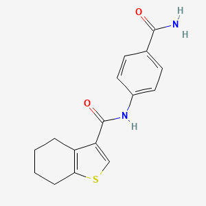 molecular formula C16H16N2O2S B4821244 N-[4-(aminocarbonyl)phenyl]-4,5,6,7-tetrahydro-1-benzothiophene-3-carboxamide 