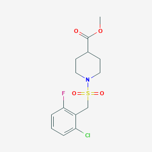 molecular formula C14H17ClFNO4S B4821246 methyl 1-[(2-chloro-6-fluorobenzyl)sulfonyl]-4-piperidinecarboxylate 