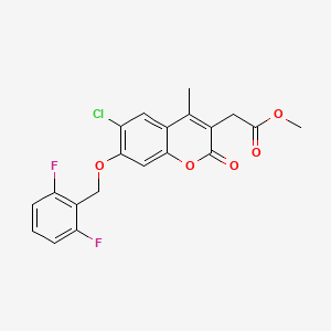 molecular formula C20H15ClF2O5 B4821247 methyl {6-chloro-7-[(2,6-difluorobenzyl)oxy]-4-methyl-2-oxo-2H-chromen-3-yl}acetate 