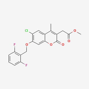 METHYL 2-{6-CHLORO-7-[(2,6-DIFLUOROPHENYL)METHOXY]-4-METHYL-2-OXO-2H-CHROMEN-3-YL}ACETATE