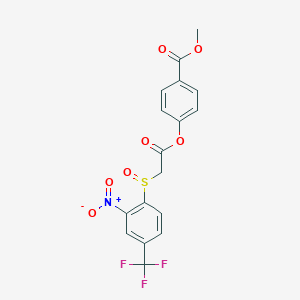 molecular formula C17H12F3NO7S B4821253 methyl 4-[({[2-nitro-4-(trifluoromethyl)phenyl]sulfinyl}acetyl)oxy]benzoate 