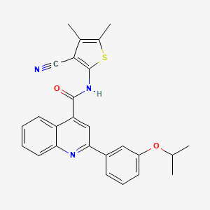 molecular formula C26H23N3O2S B4821274 N-(3-cyano-4,5-dimethyl-2-thienyl)-2-(3-isopropoxyphenyl)-4-quinolinecarboxamide 