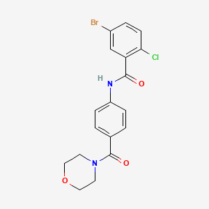 molecular formula C18H16BrClN2O3 B4821280 5-bromo-2-chloro-N-[4-(4-morpholinylcarbonyl)phenyl]benzamide 