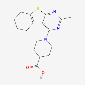 1-(2-methyl-5,6,7,8-tetrahydro[1]benzothieno[2,3-d]pyrimidin-4-yl)-4-piperidinecarboxylic acid