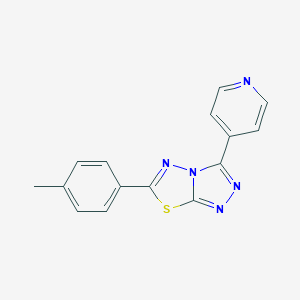 molecular formula C15H11N5S B482129 6-(4-Methylphenyl)-3-(4-pyridinyl)[1,2,4]triazolo[3,4-b][1,3,4]thiadiazole CAS No. 135586-38-8