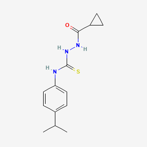 molecular formula C14H19N3OS B4821294 2-(cyclopropylcarbonyl)-N-(4-isopropylphenyl)hydrazinecarbothioamide 
