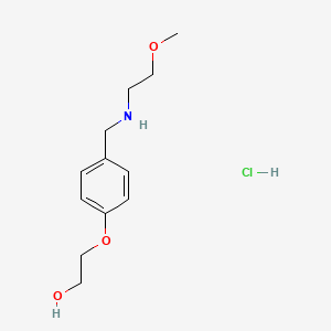 molecular formula C12H20ClNO3 B4821326 2-(4-{[(2-methoxyethyl)amino]methyl}phenoxy)ethanol hydrochloride 