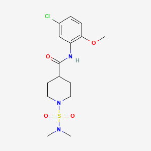 molecular formula C15H22ClN3O4S B4821358 N-(5-chloro-2-methoxyphenyl)-1-[(dimethylamino)sulfonyl]-4-piperidinecarboxamide 