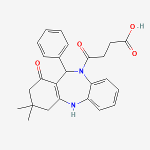 4-(3,3-dimethyl-1-oxo-11-phenyl-1,2,3,4,5,11-hexahydro-10H-dibenzo[b,e][1,4]diazepin-10-yl)-4-oxobutanoic acid