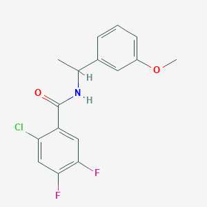 molecular formula C16H14ClF2NO2 B4821391 2-chloro-4,5-difluoro-N-[1-(3-methoxyphenyl)ethyl]benzamide 