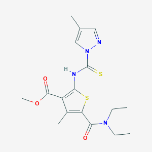 methyl 5-[(diethylamino)carbonyl]-4-methyl-2-{[(4-methyl-1H-pyrazol-1-yl)carbonothioyl]amino}-3-thiophenecarboxylate