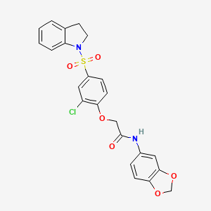 molecular formula C23H19ClN2O6S B4821420 N-1,3-benzodioxol-5-yl-2-[2-chloro-4-(2,3-dihydro-1H-indol-1-ylsulfonyl)phenoxy]acetamide 