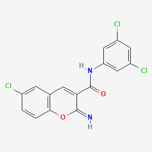 6-chloro-N-(3,5-dichlorophenyl)-2-imino-2H-chromene-3-carboxamide