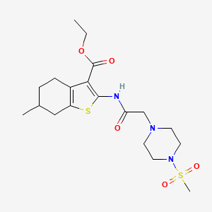 molecular formula C19H29N3O5S2 B4821436 ethyl 6-methyl-2-({[4-(methylsulfonyl)-1-piperazinyl]acetyl}amino)-4,5,6,7-tetrahydro-1-benzothiophene-3-carboxylate 