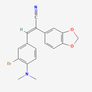 molecular formula C18H15BrN2O2 B4821482 2-(1,3-benzodioxol-5-yl)-3-[3-bromo-4-(dimethylamino)phenyl]acrylonitrile 