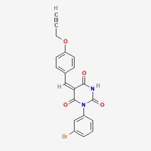 1-(3-bromophenyl)-5-[4-(2-propyn-1-yloxy)benzylidene]-2,4,6(1H,3H,5H)-pyrimidinetrione