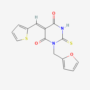 1-(2-furylmethyl)-5-(2-thienylmethylene)-2-thioxodihydro-4,6(1H,5H)-pyrimidinedione