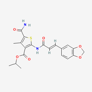 isopropyl 5-(aminocarbonyl)-2-{[3-(1,3-benzodioxol-5-yl)acryloyl]amino}-4-methyl-3-thiophenecarboxylate