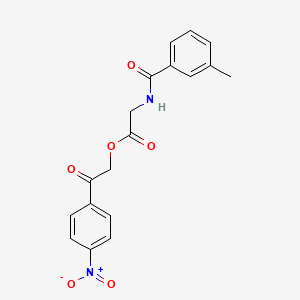 2-(4-NITROPHENYL)-2-OXOETHYL 2-[(3-METHYLPHENYL)FORMAMIDO]ACETATE