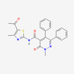 molecular formula C24H20N4O3S B4821627 N-(5-acetyl-4-methyl-1,3-thiazol-2-yl)-2-methyl-3-oxo-5,6-diphenyl-2,3-dihydropyridazine-4-carboxamide 