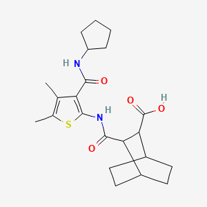 3-{[3-(Cyclopentylcarbamoyl)-4,5-dimethylthiophen-2-yl]carbamoyl}bicyclo[2.2.2]octane-2-carboxylic acid