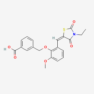 molecular formula C21H19NO6S B4821672 3-({2-[(E)-(3-ethyl-2,4-dioxo-1,3-thiazolidin-5-ylidene)methyl]-6-methoxyphenoxy}methyl)benzoic acid 