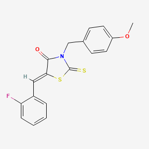 molecular formula C18H14FNO2S2 B4821679 5-(2-fluorobenzylidene)-3-(4-methoxybenzyl)-2-thioxo-1,3-thiazolidin-4-one 