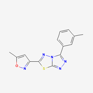 5-methyl-3-[3-(3-methylphenyl)-[1,2,4]triazolo[3,4-b][1,3,4]thiadiazol-6-yl]-1,2-oxazole