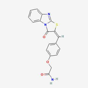 2-{4-[(3-oxo[1,3]thiazolo[3,2-a]benzimidazol-2(3H)-ylidene)methyl]phenoxy}acetamide