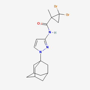 molecular formula C18H23Br2N3O B4821752 N-[1-(1-adamantyl)-1H-pyrazol-3-yl]-2,2-dibromo-1-methylcyclopropanecarboxamide 