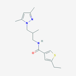 molecular formula C16H23N3OS B4821783 N~3~-[3-(3,5-DIMETHYL-1H-PYRAZOL-1-YL)-2-METHYLPROPYL]-5-ETHYL-3-THIOPHENECARBOXAMIDE 