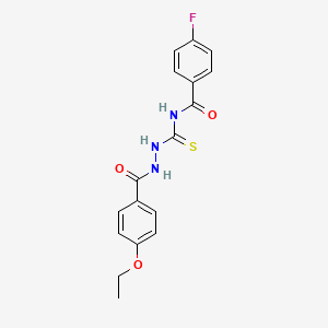 N-{[2-(4-ethoxybenzoyl)hydrazino]carbonothioyl}-4-fluorobenzamide