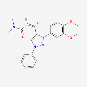 3-[3-(2,3-dihydro-1,4-benzodioxin-6-yl)-1-phenyl-1H-pyrazol-4-yl]-N,N-dimethylacrylamide