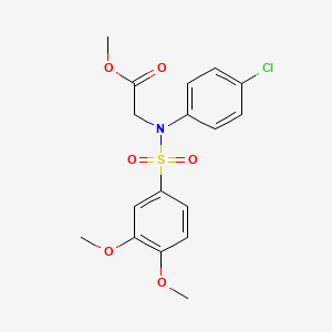 methyl 2-(4-chloro-N-(3,4-dimethoxyphenyl)sulfonylanilino)acetate