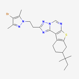 2-[2-(4-bromo-3,5-dimethyl-1H-pyrazol-1-yl)ethyl]-9-(1,1-dimethylpropyl)-8,9,10,11-tetrahydro[1]benzothieno[3,2-e][1,2,4]triazolo[1,5-c]pyrimidine