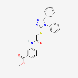 molecular formula C25H22N4O3S B4821871 ethyl 3-({[(4,5-diphenyl-4H-1,2,4-triazol-3-yl)sulfanyl]acetyl}amino)benzoate 