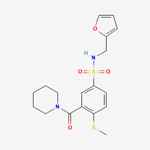 N-(2-furylmethyl)-4-(methylthio)-3-(1-piperidinylcarbonyl)benzenesulfonamide