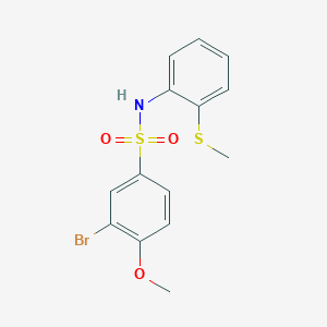 molecular formula C14H14BrNO3S2 B4821907 3-bromo-4-methoxy-N-[2-(methylthio)phenyl]benzenesulfonamide 