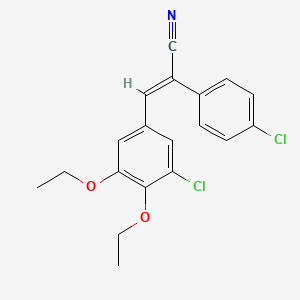 molecular formula C19H17Cl2NO2 B4821929 (E)-3-(3-chloro-4,5-diethoxyphenyl)-2-(4-chlorophenyl)prop-2-enenitrile 