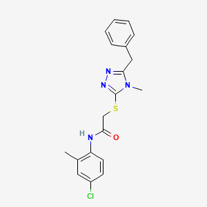 2-[(5-benzyl-4-methyl-4H-1,2,4-triazol-3-yl)sulfanyl]-N-(4-chloro-2-methylphenyl)acetamide