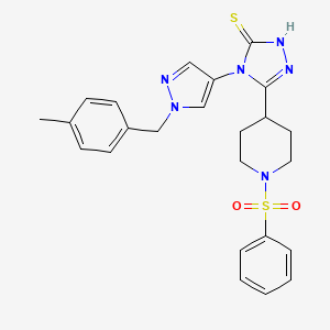 4-[1-(4-methylbenzyl)-1H-pyrazol-4-yl]-5-[1-(phenylsulfonyl)-4-piperidinyl]-4H-1,2,4-triazole-3-thiol