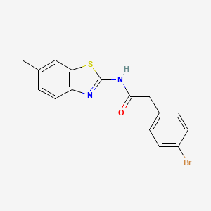 2-(4-bromophenyl)-N-(6-methyl-1,3-benzothiazol-2-yl)acetamide