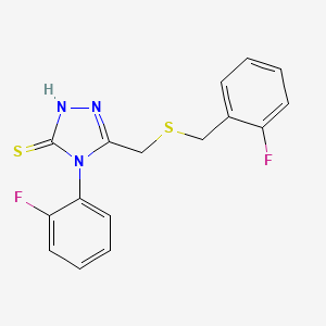 5-{[(2-fluorobenzyl)thio]methyl}-4-(2-fluorophenyl)-4H-1,2,4-triazole-3-thiol