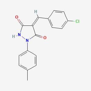 (4Z)-4-[(4-chlorophenyl)methylidene]-1-(4-methylphenyl)pyrazolidine-3,5-dione