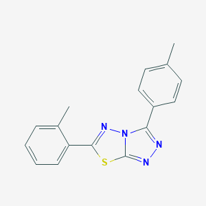 molecular formula C17H14N4S B482199 6-(2-Methylphenyl)-3-(4-methylphenyl)[1,2,4]triazolo[3,4-b][1,3,4]thiadiazole CAS No. 587008-64-8